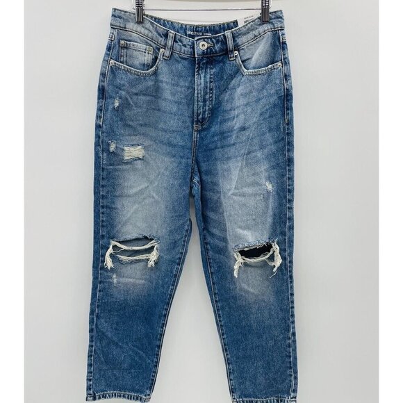 INC International Concepts Womens Size 10 High Rise Ripped Mom Jeans Dark Indigo - Picture 4 of 11